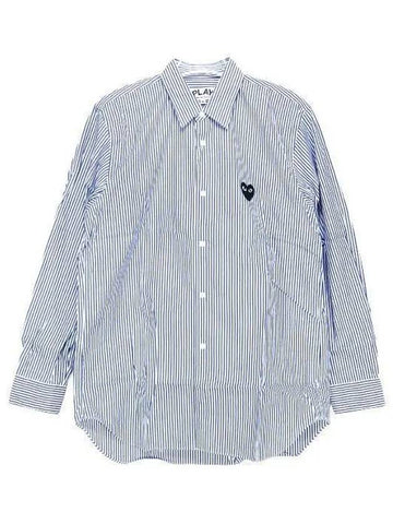 AZ B018 051 1 P1B018 AX Black Heart Waffen Striped Shirt - COMME DES GARCONS - BALAAN 1