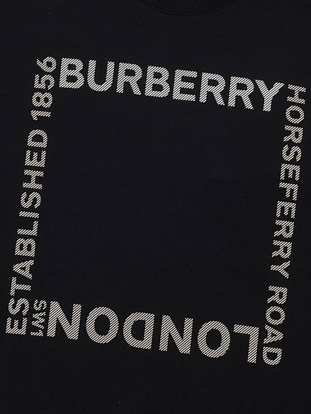 Women's Horseferry Square Print Cotton Short Sleeve T-Shirt Black - BURBERRY - BALAAN 7