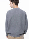 Men s M243TP06GR Tier Damage Punching Round Knit Gray - CHANCE'S NOI - BALAAN 3