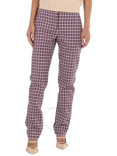 Burberry Hanover Straight-fit Check Cotton Tailored Trousers, Brand Size 4 (US Size 2) - BURBERRY - BALAAN 1