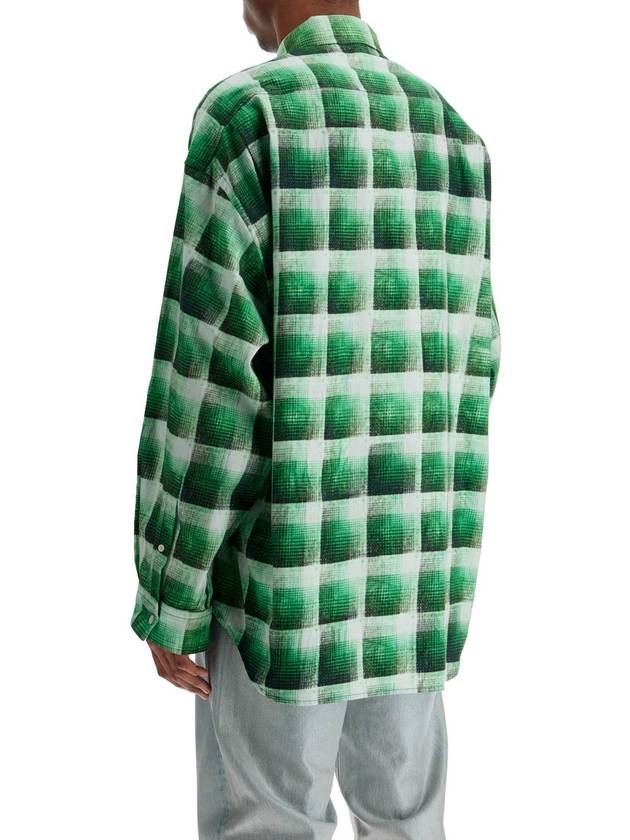 green checkered cotton flannel shirt - ACNE STUDIOS - BALAAN 3