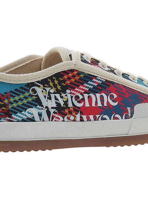 Tartan Logo Print Low Top Sneakers - VIVIENNE WESTWOOD - BALAAN 11