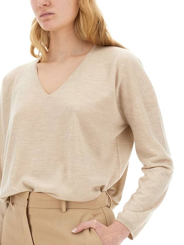 Precia V neck cashmere knit top beige - MAX MARA - BALAAN 5