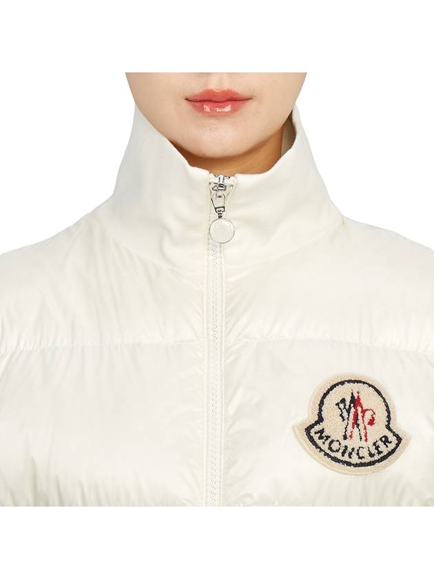 Logo Patch Knit Padded Zip-up Jacket White - MONCLER - BALAAN 8