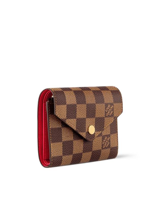 Victorine Damier Eben Half Wallet Brown Red - LOUIS VUITTON - BALAAN 3