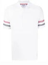 Men's RWB Stripe Cotton Polo Shirt White - THOM BROWNE - BALAAN 2