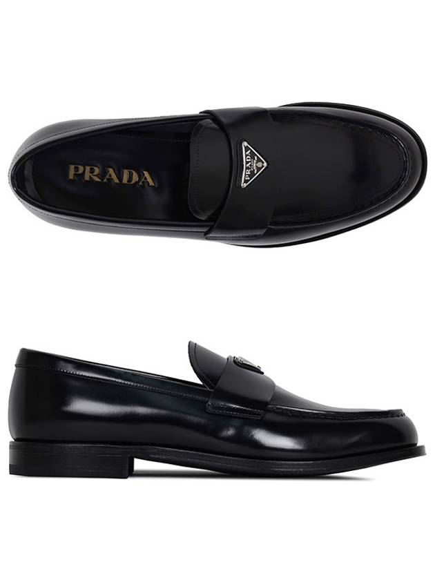 Brushed Leather Loafers Black - PRADA - BALAAN 2