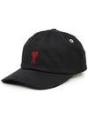 De Coeur Embroidered Logo Ball Cap Black - AMI - BALAAN 2