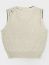 Linen Knit Vest Stitched by Hand OATMEAL women s top - RUBATI - BALAAN 3