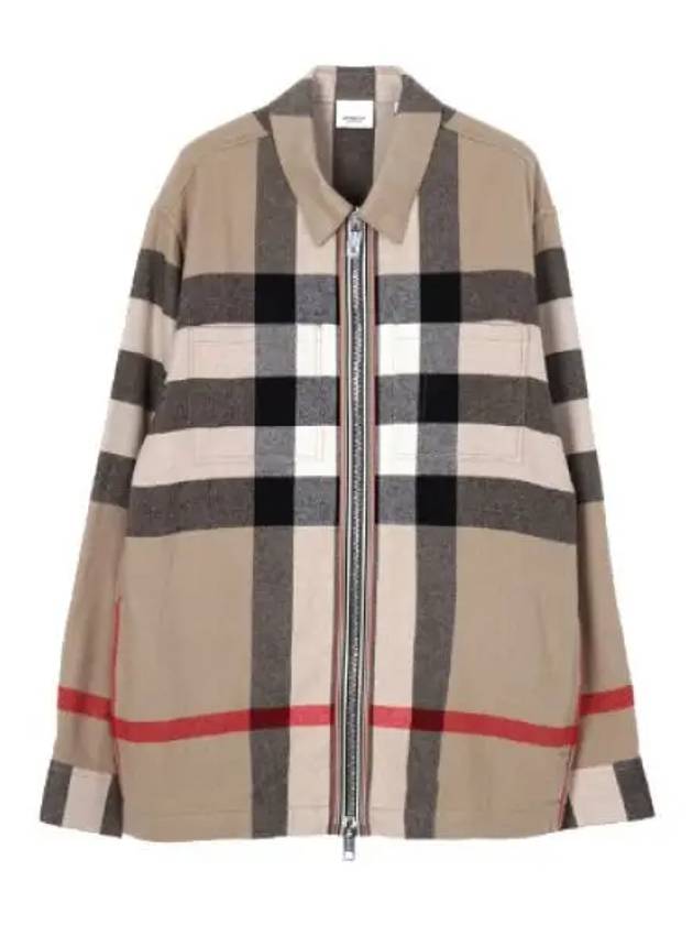 Checked Wool Cotton Overshirt Men s Shirt - BURBERRY - BALAAN 1