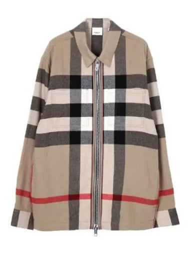 Checked wool cotton overshirt - BURBERRY - BALAAN 1