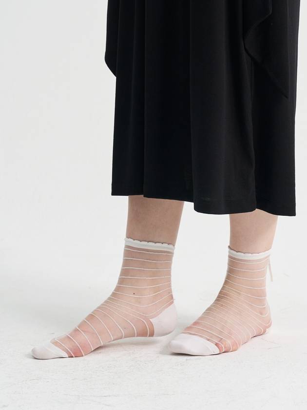 SeeThrough Stripe Socks White - SORRY TOO MUCH LOVE - BALAAN 5