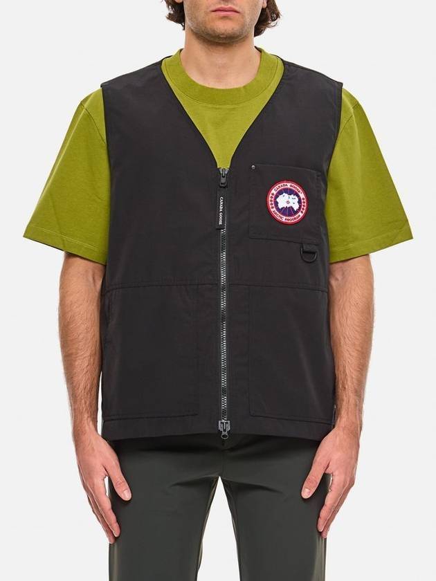 Logo Patch Zip-Up Vest Black - CANADA GOOSE - BALAAN 2