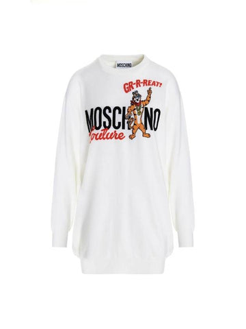 Kellogg Tony the Tiger Wool Knit Dress White - MOSCHINO - BALAAN 1