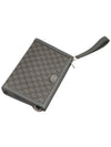 Gray GG Supreme Canvas Ophidia Strap Pouch Clutch 760243 - GUCCI - BALAAN 4