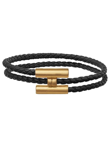 Tunis Tresse Gold Bracelet Noir - HERMES - BALAAN 1