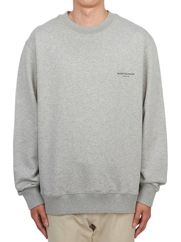 Back Square Label Cotton Sweatshirt Grey - WOOYOUNGMI - BALAAN 4