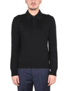 Wool Silk Long Sleeve Polo Shirt Black - TOM FORD - BALAAN 2