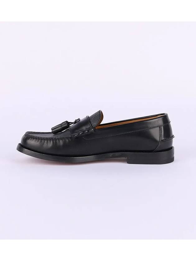 Tassel GG Supreme Canvas Leather Loafers Black - GUCCI - BALAAN 4