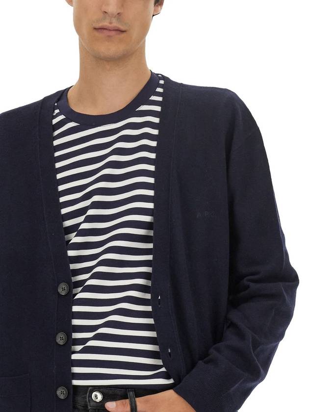 Men's Theo Wool Cardigan Navy - A.P.C. - BALAAN 4