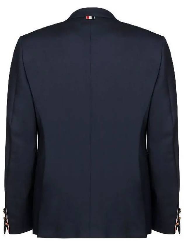 Super 120S Wool Twill Single Breasted Classic Jacket Navy - THOM BROWNE - BALAAN 4