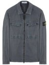 Brushed Organic Cotton Overshirt Jacket Dark Grey - STONE ISLAND - BALAAN 2