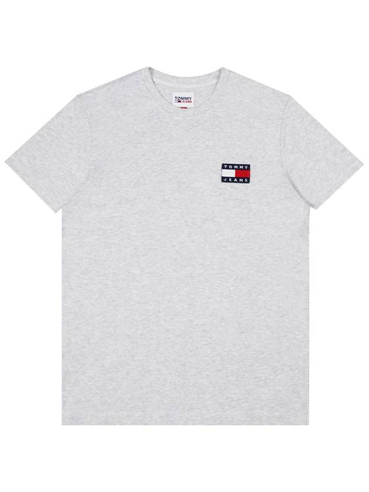 Crew Neck Logo Cotton Short Sleeve T-Shirt Grey - TOMMY HILFIGER - BALAAN 2