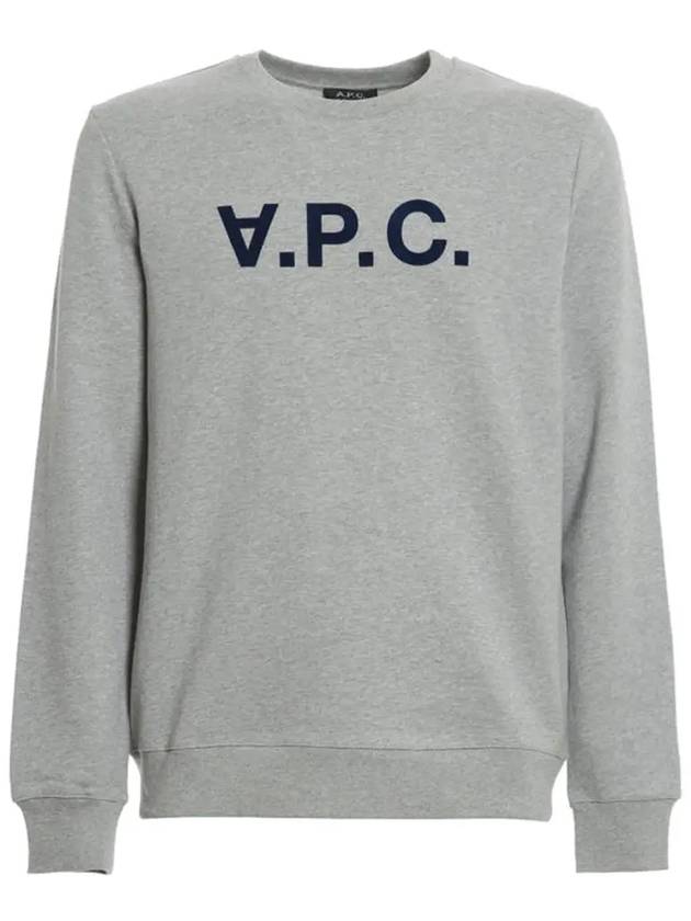 Men's VPC Logo Print Crew Neck Sweatshirt Grey - A.P.C. - BALAAN 3