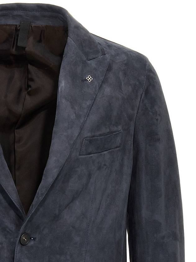 Tagliatore Single-Breasted Suede Blazer - TAGLIATORE - BALAAN 3