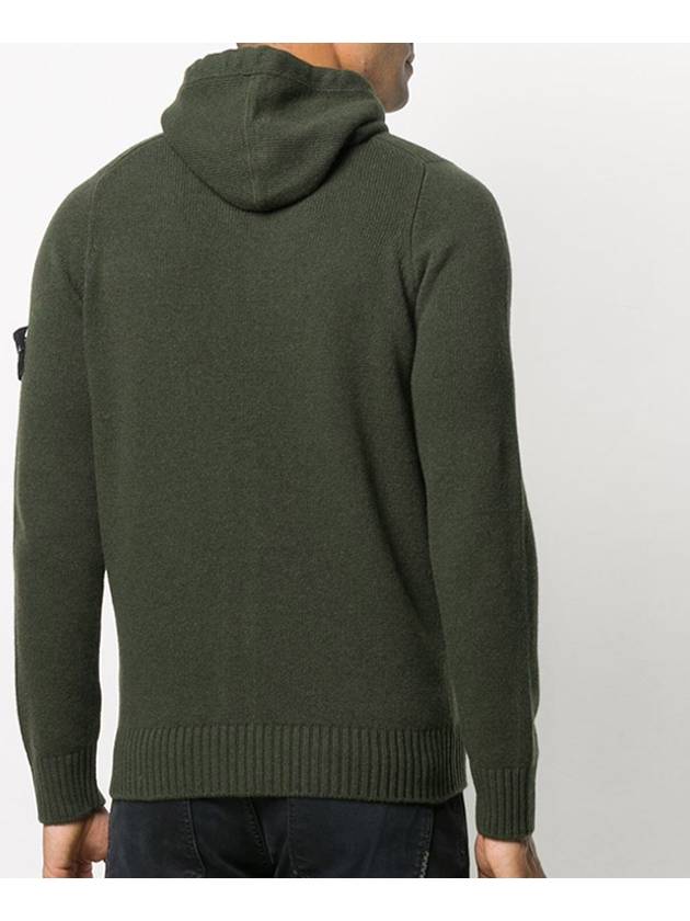 Wappen Patch Wool Zip Up Hoodie Green - STONE ISLAND - BALAAN 5