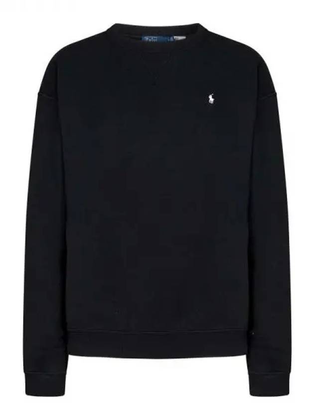 Embroidered Logo Pony Fleece Sweatshirt Black - POLO RALPH LAUREN - BALAAN 2