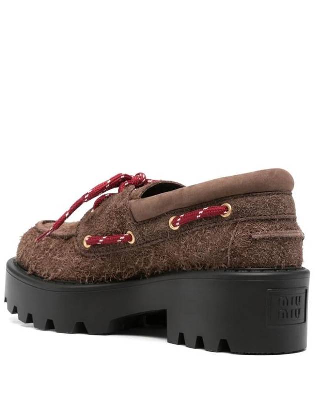 Miu Miu Sienna Brown Suede Loafers - MIU MIU - BALAAN 3