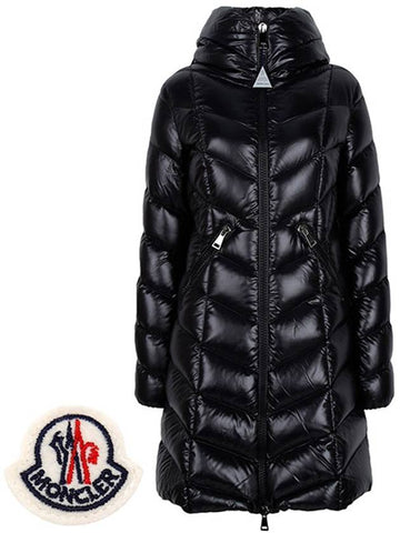 Black Marus Hooded Goose Long Down Jacket 999 00629 - MONCLER - BALAAN 1