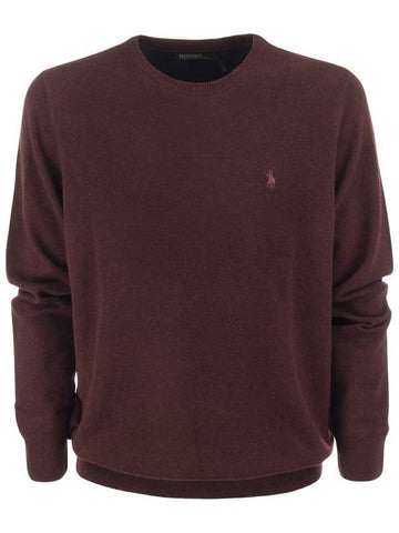 crew neck wool knit top burgundy - POLO RALPH LAUREN - BALAAN 1