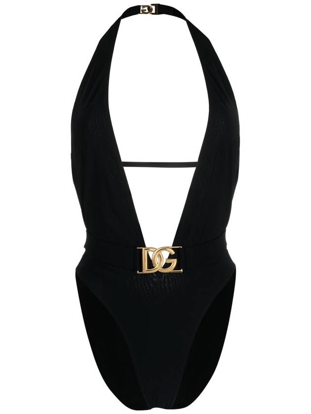 logo decorated plunge one-piece swimsuit O9B74JONO12 - DOLCE&GABBANA - BALAAN 2