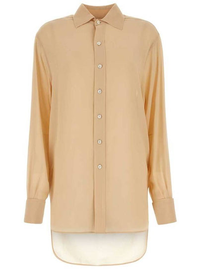 Women's Turn-up Cuffs Silk Long Sleeve Shirt Nude - MAISON MARGIELA - BALAAN 2