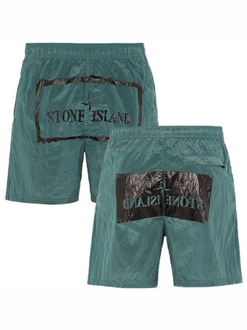 21SS 7415B0992 V0057 Box Logo Swim Pants Green Men’s Pants TLS - STONE ISLAND - BALAAN 1