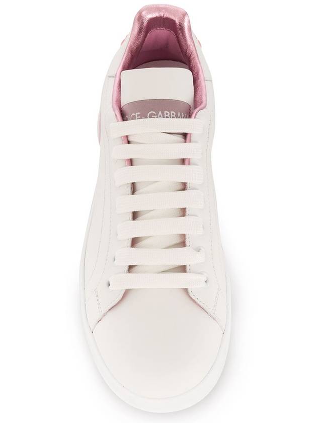 Portofino low-top sneakers white pink - DOLCE&GABBANA - BALAAN 5