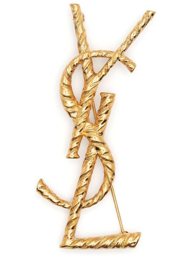 Opyum Ysl Twisted Brooch In Metal Gold - SAINT LAURENT - BALAAN 2