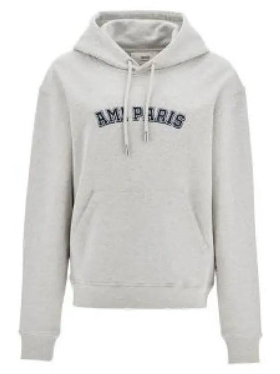 Classic Logo Print Hoodie Grey - AMI - BALAAN 2