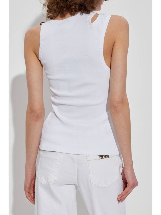 Versace Jeans Couture Ribbed Tank Top, Women's, White - VERSACE - BALAAN 4