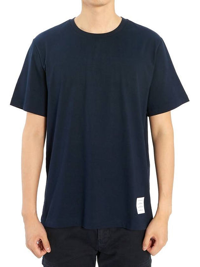 Men's Side Slit Relaxed Short Sleeve T-Shirt Navy - THOM BROWNE - BALAAN 2