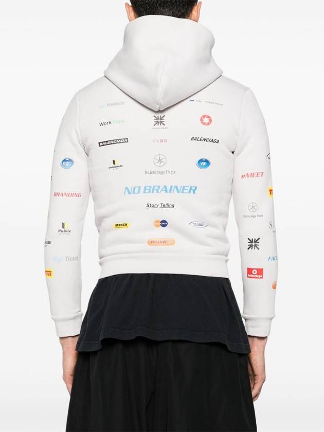 Business English Zip-Up Hoodie Offwhite - BALENCIAGA - BALAAN 6