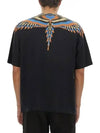 Optical Wings Printed Short Sleeve T-shirt Black - MARCELO BURLON - BALAAN 4