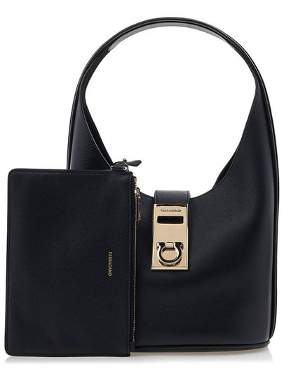 Buckle Hobo Shoulder Bag Black - SALVATORE FERRAGAMO - BALAAN 2