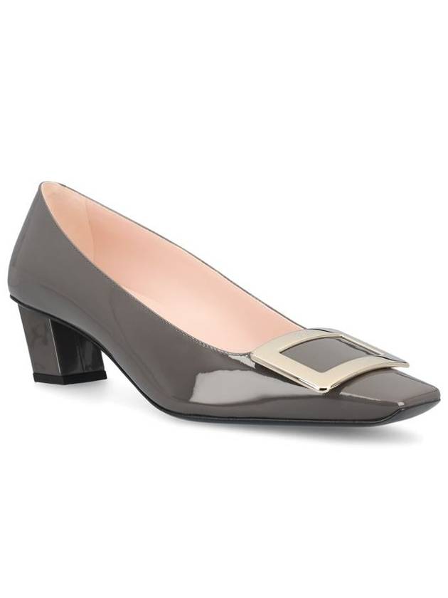 Women's Belle Vivier Metal Buckle Pumps Grey - ROGER VIVIER - BALAAN 3