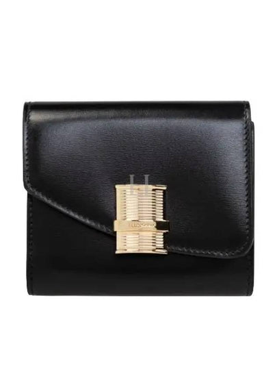 Fiamma Compact Leather Half Wallet Black - SALVATORE FERRAGAMO - BALAAN 2