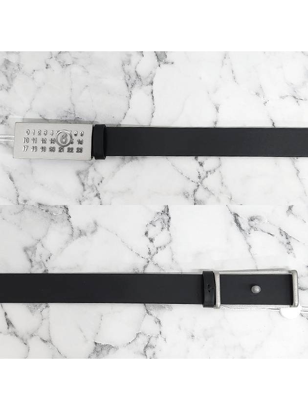 Numeric Logo Buckle Tag Leather Belt Black - MAISON MARGIELA - BALAAN 4