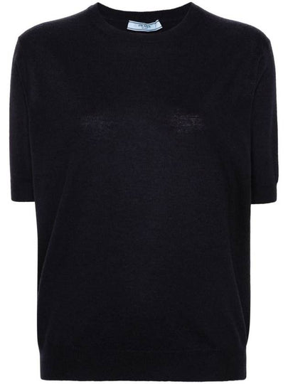 Cashmere crew neck knit top navy - PRADA - BALAAN 2