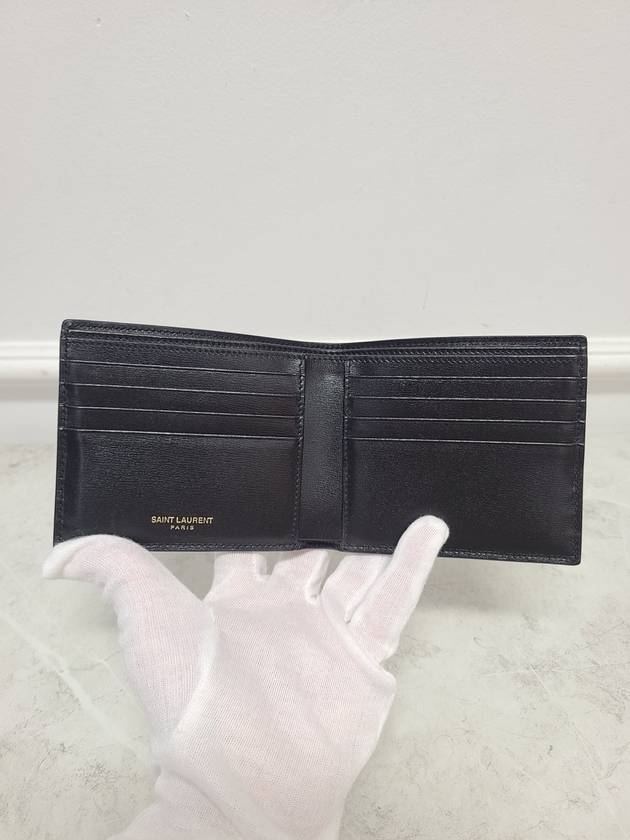 Black gold monogram wallet - SAINT LAURENT - BALAAN 4